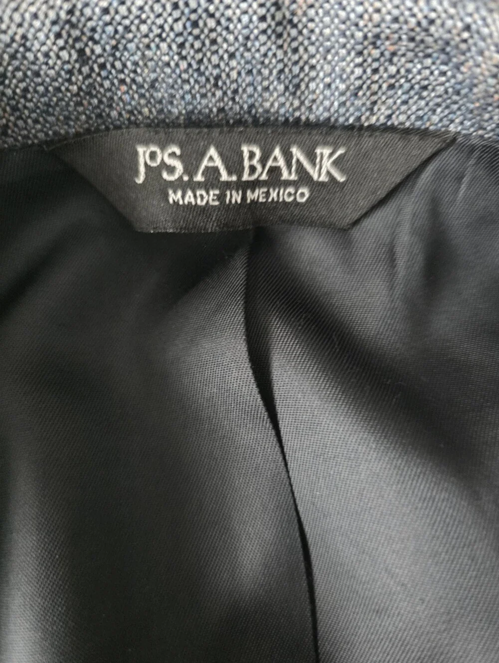 Jos. A. Bank 100% Silk Blazer Sport Coat 52L Blue Gray Textured Tweed 2-Button